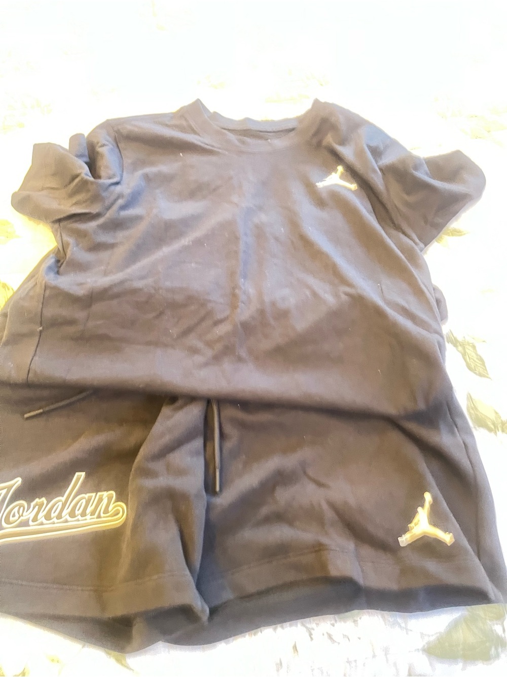 Like NEW Jordan Black Tee and Shorts Set. One price for both size Medium.